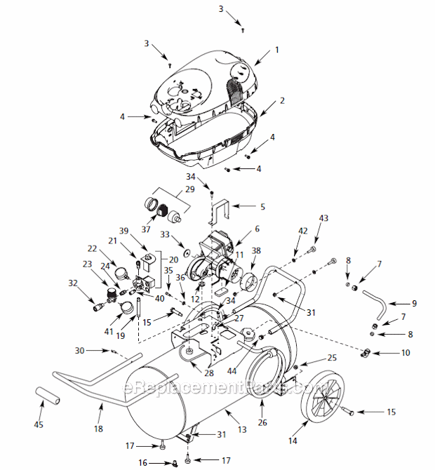 Page A Diagram and Parts List for WL650802  Campbell Hausfeld Compressor